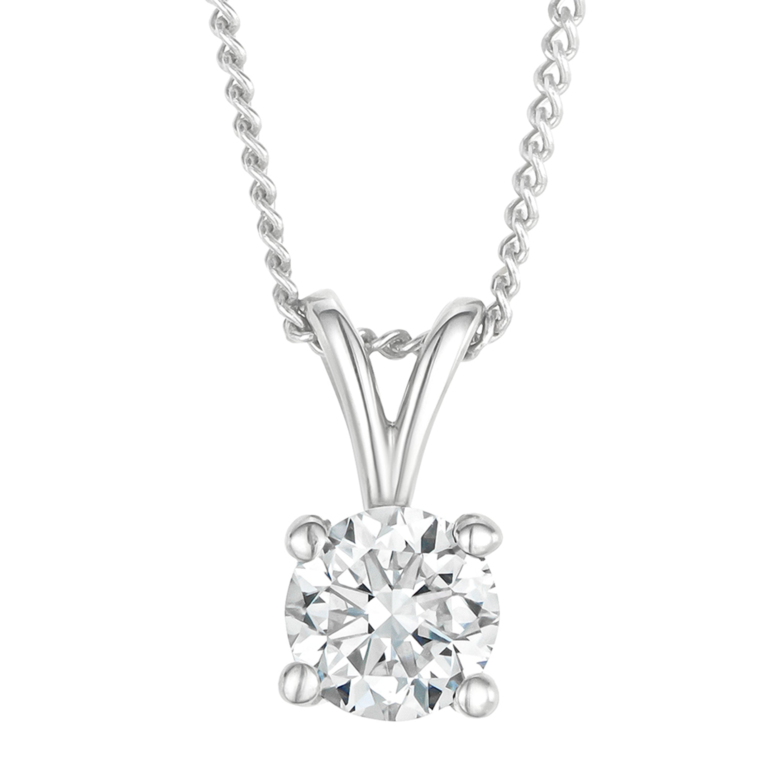 Chloe 0.33ct Lab Diamond Solitaire Necklace Pendant in 9K White Gold H/Si